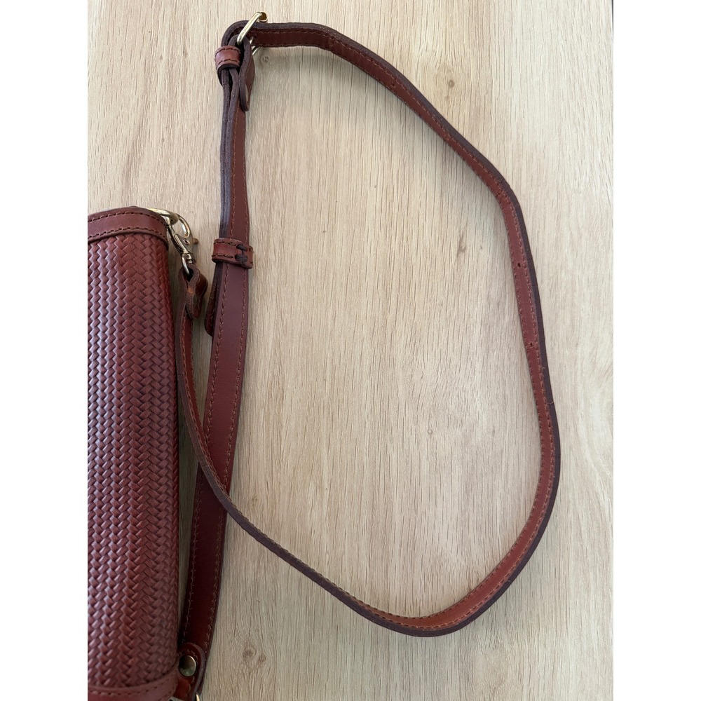 Nisolo Cleo Convertible Crossbody Clutch Bag Brandy Woven Leather Boho Western - Picture 14 of 14